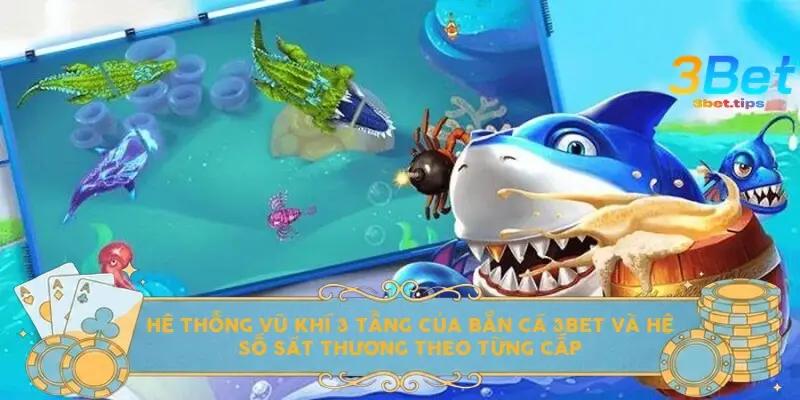 Hệ thống vũ khí 3 tầng của bắn cá 3BET và hệ số sát thương theo từng cấp