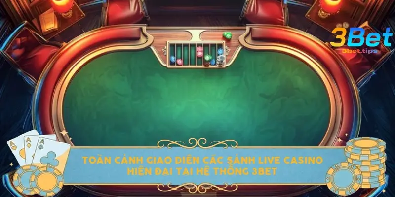 Toàn cảnh giao diện các sảnh Live Casino hiện đại tại hệ thống 3BET