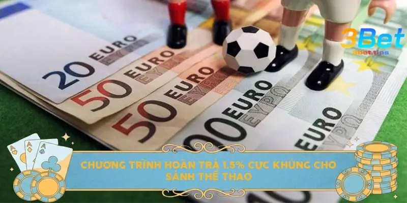 Chương trình hoàn trả 1.5% cực khủng cho sảnh Thể thao